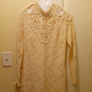 Forever 21 Size S vintage look cream color dress